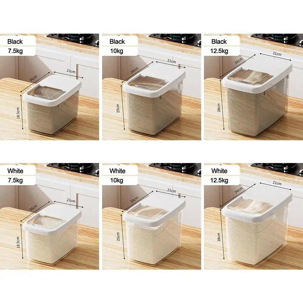 Fresh-keeping Transparent Rice Bucket Moisture-proof Leakproof Cereal Container Convenient Large Capacity Sealed Cans Peaceful Pleasures Health and Wellness