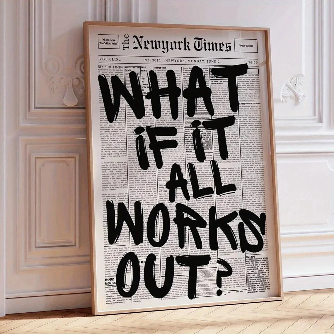 "What If Everything Goes Well?" Positive Quote Canvas Wall Art