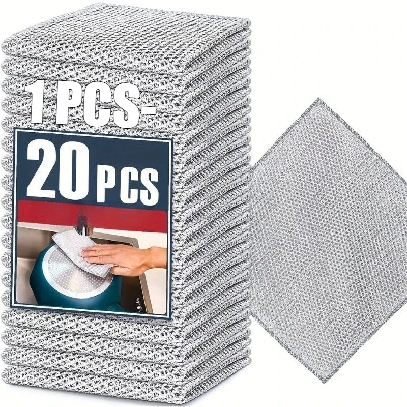 Steel Wire Cleaning Cloths – Double Layer Kitchen Scrub Rags