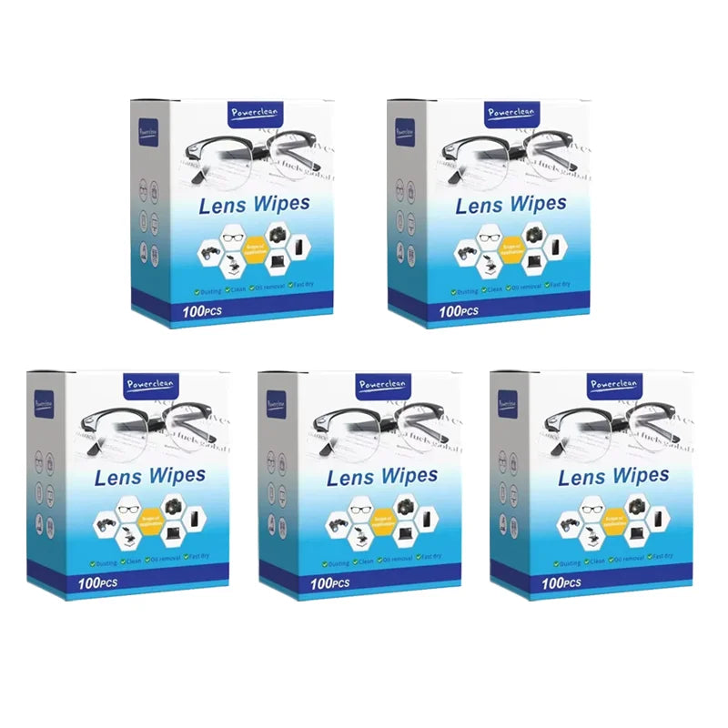 100-Pack Disposable Lens Wipes – Anti-Fog, Streak-Free Clean