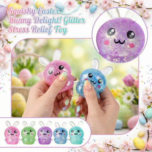 1PCS Squishy Bunny Stress Balls with Light Stress Relief Toy Girls Kids Fidget Toys Colorful Rabbit for Easter Basket gifts Peaceful Pleasures Health and Wellness