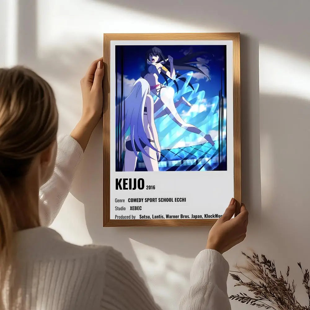 Anime K-Keijo!!!!!!!! HD Wall Poster – Self-Adhesive Waterproof Anime Wall Poster Peaceful Pleasures Health and Wellness White2 15X20cmNoframe