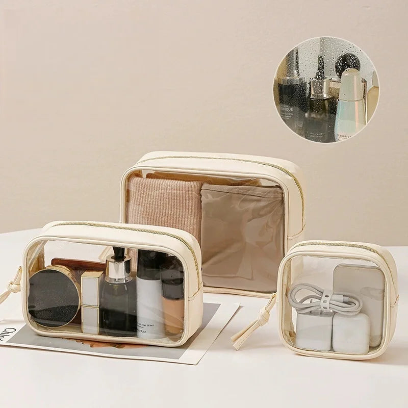 Clear Makeup Bag | Waterproof PVC Travel Cosmetic Organizer