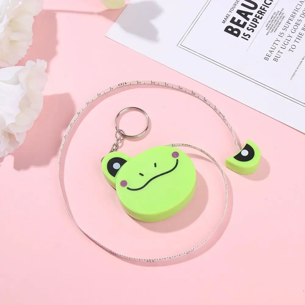 Cartoon Animal Tape Measure with Keychain – 1.5M Retractable