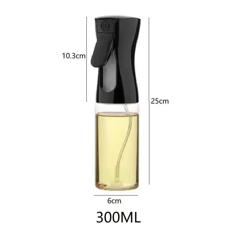 Kitchen Oil Spray Bottle – Transparent Leak-Proof Dispenser Oil Spray Bottle Peaceful Pleasures Health and Wellness 1pc 300ml Black