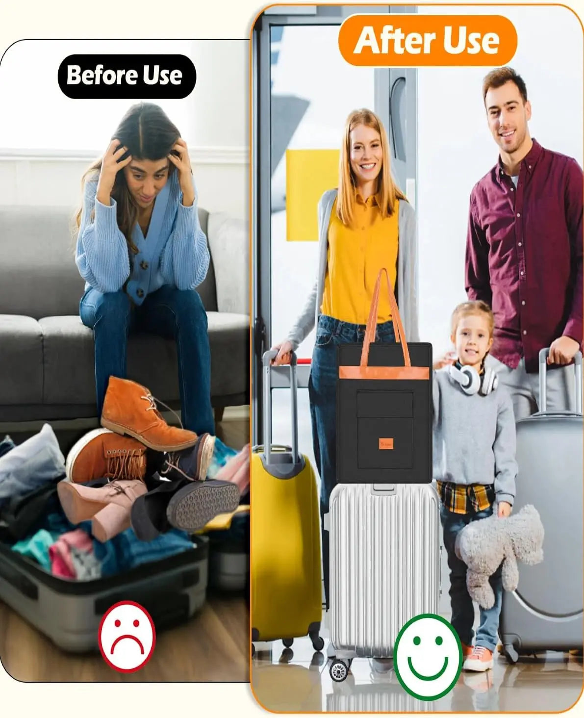 Portable Travel Shoe Organizer – 3 Compartments, Holds 6 Pairs, Waterproof Oxford Cloth Peaceful Pleasures Health and Wellness