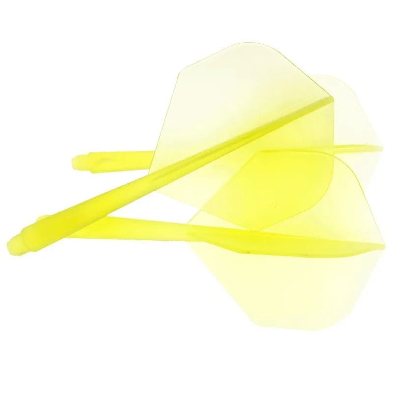 3-Pack 2BA Dart Flights – Transparent PP Multicolor Tail Fins Dart Flights Peaceful Pleasures Health and Wellness yellow-3PCS