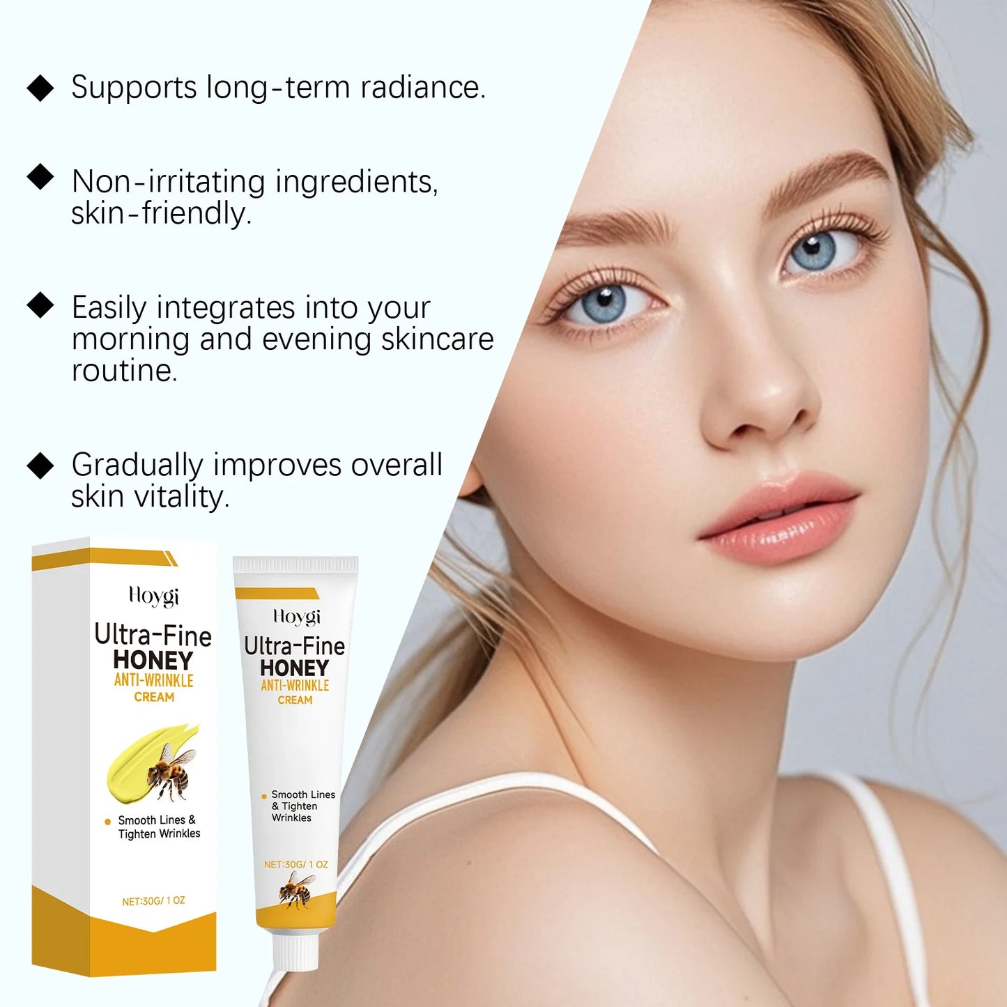 Ultra-Fine Honey Cream Anti Wrinkle Cream Fade Fine Lines Nourishing Skin Improve Dullness Brightening Lifting Firming Skin Care Peaceful Pleasures Health and Wellness