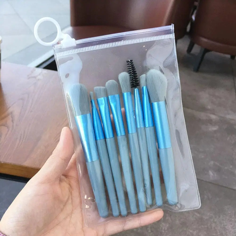 8-Piece Mini Portable Makeup Brush Set – Soft Synthetic Bristles