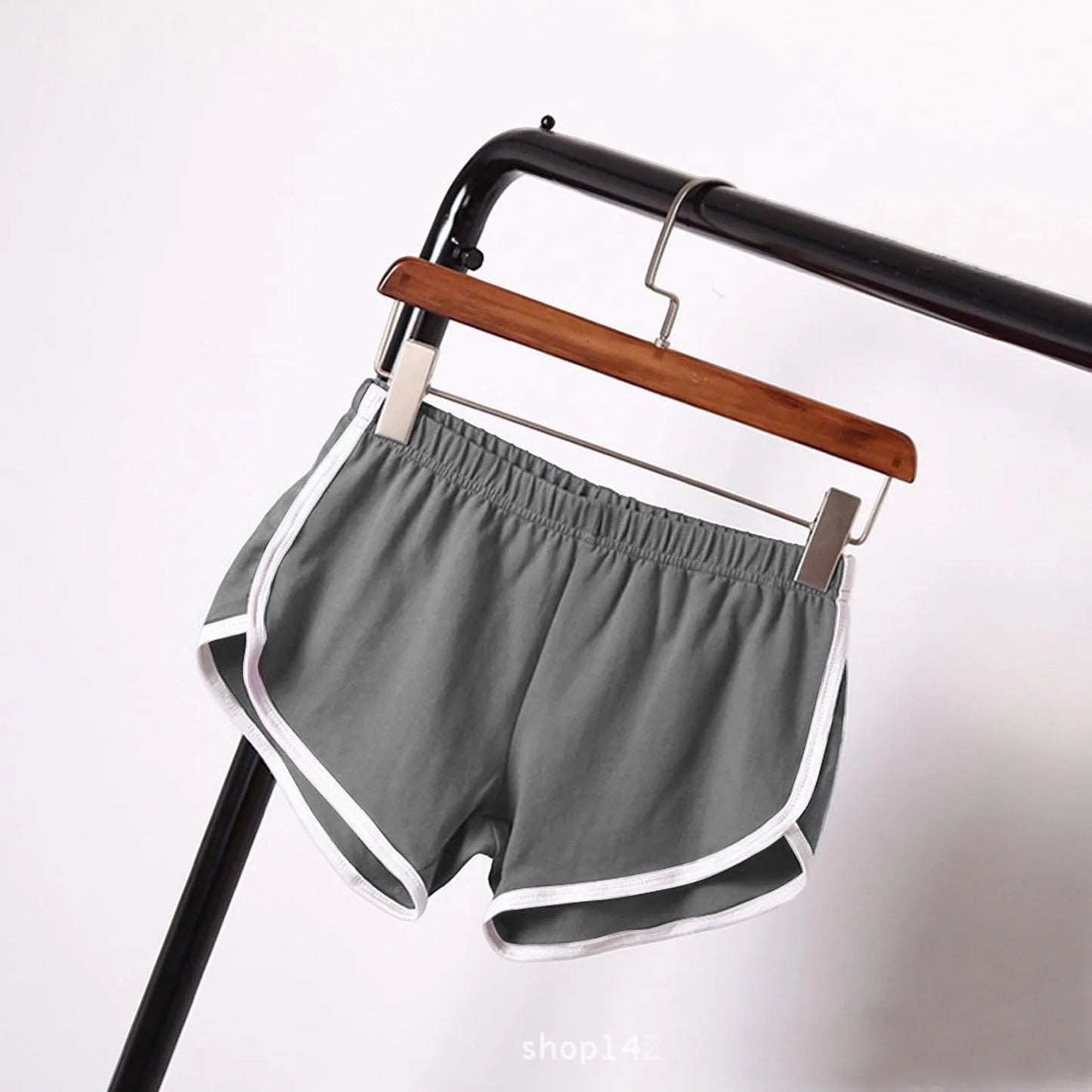 Sports Shorts Women Summer New Candy Color Anti Emptied Skinny Shorts Casual Lady Elastic Waist Beach Correndo Short Pants Peaceful Pleasures Health and Wellness Gray L
