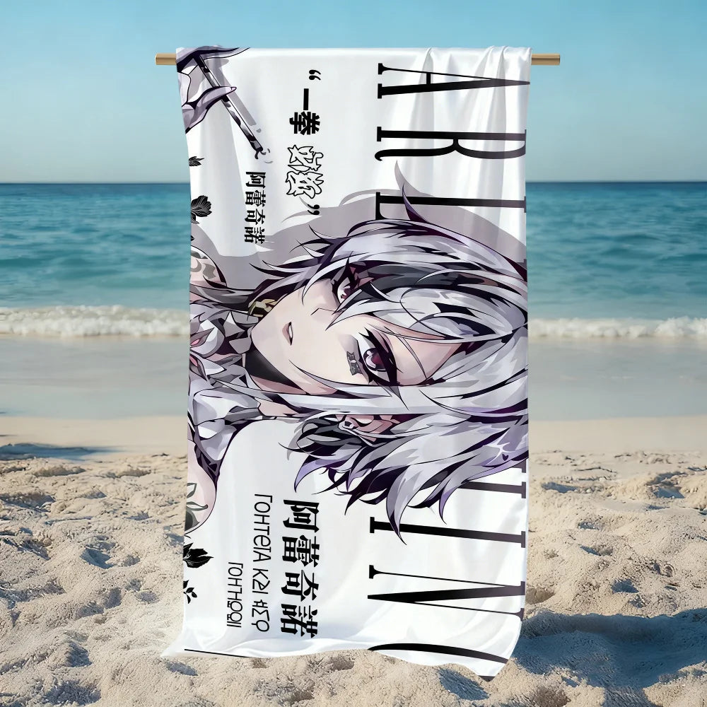 Anime Girl Quick-Dry Beach Towel | Soft Microfiber Pool Towel Quick-Dry Beach Towel Peaceful Pleasures Health and Wellness