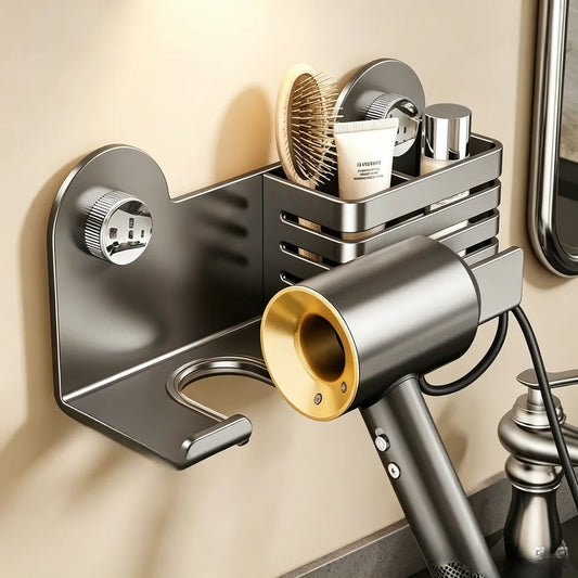 No-Drill Suction Cup Hair Dryer Holder | Bathroom Wall Hanger Bathroom Wall Hanger Peaceful Pleasures Health and Wellness