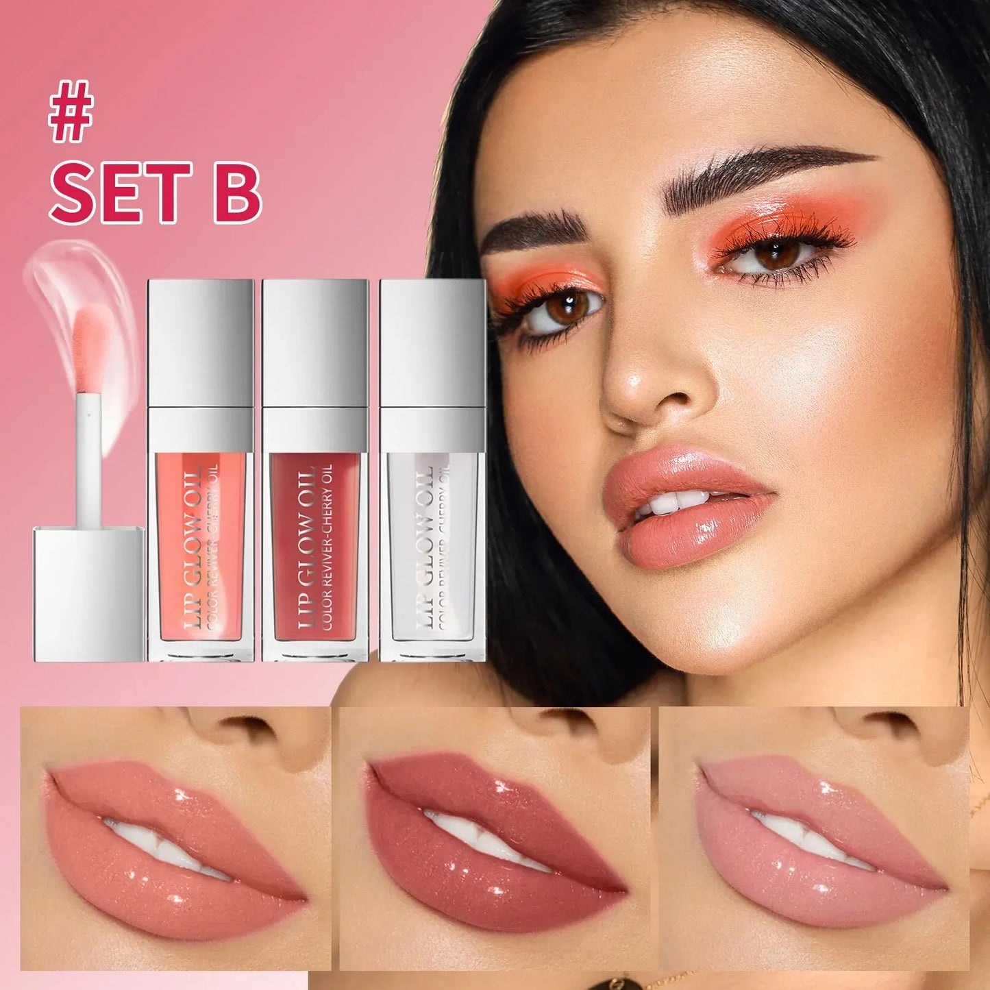 Hello Kiss Crystal Jelly Lip Oil Set | Tinted Plumping Gloss