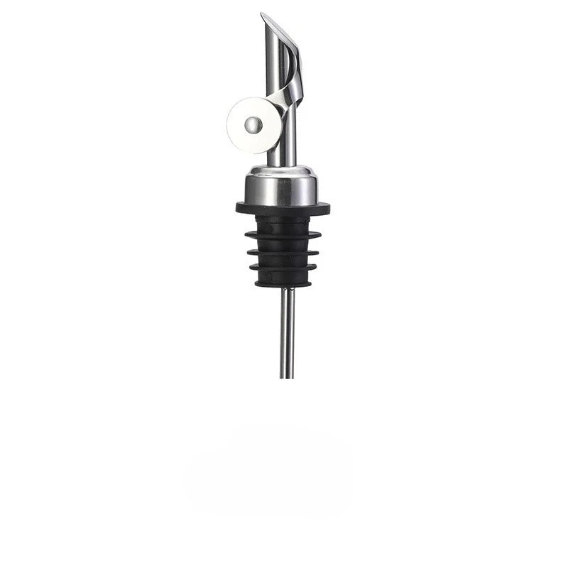 New Stainless Steel Wine Pour Nozzle, Weighted Automatic Opening, Automatic Cover Gravity Flip, Olive Oil Vinegar Bottle Stopper Peaceful Pleasures Health and Wellness silvery