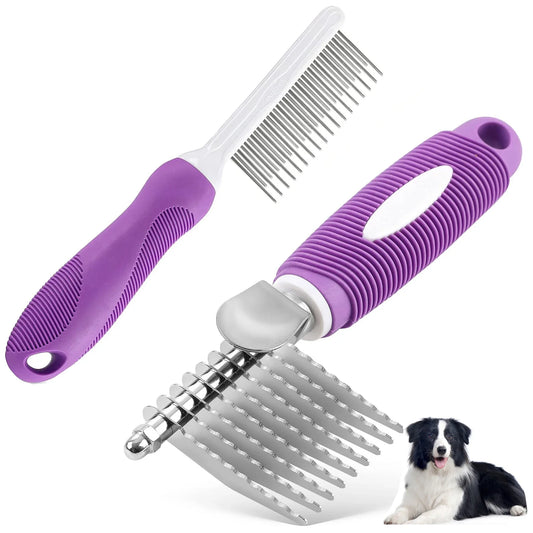 Stainless Steel Dog & Cat Fur Rake Comb | Detangling Tool Pet Grooming Comb Peaceful Pleasures Health and Wellness