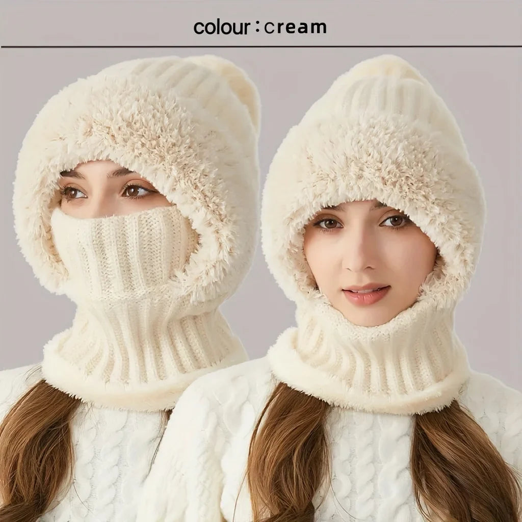 Knitted Balaclava Hat Scarf Mask – Windproof Full Face Winter Cap