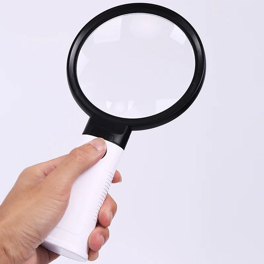 Equipped with 12 Led Lights for Heating and Cooling, 10X and 30X High-Definition Large Mirror Magnifying Glass Peaceful Pleasures Health and Wellness 1