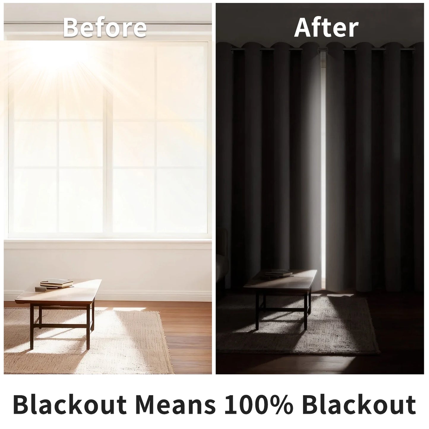 100% Blackout Grommet Curtains | Thermal Insulated Privacy Drapes