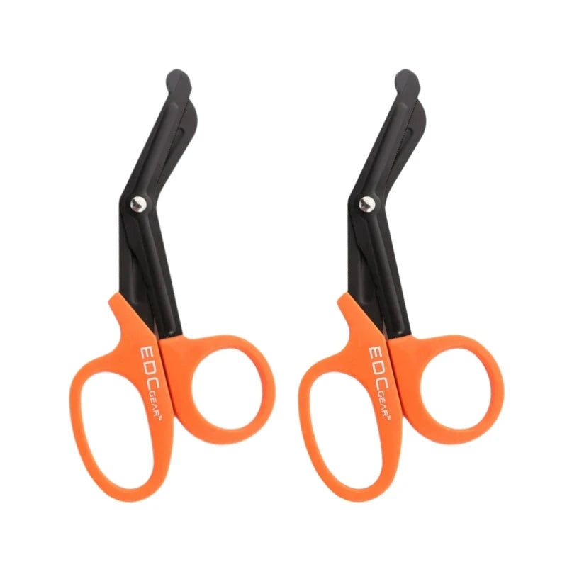 5/2/1PCS Medical Rescue Scissors Plastic Handle Stainless Steel Wound Gauze First Aid Scissors Practical Outdoor Nurse Scissor Peaceful Pleasures Health and Wellness 2PC Orange