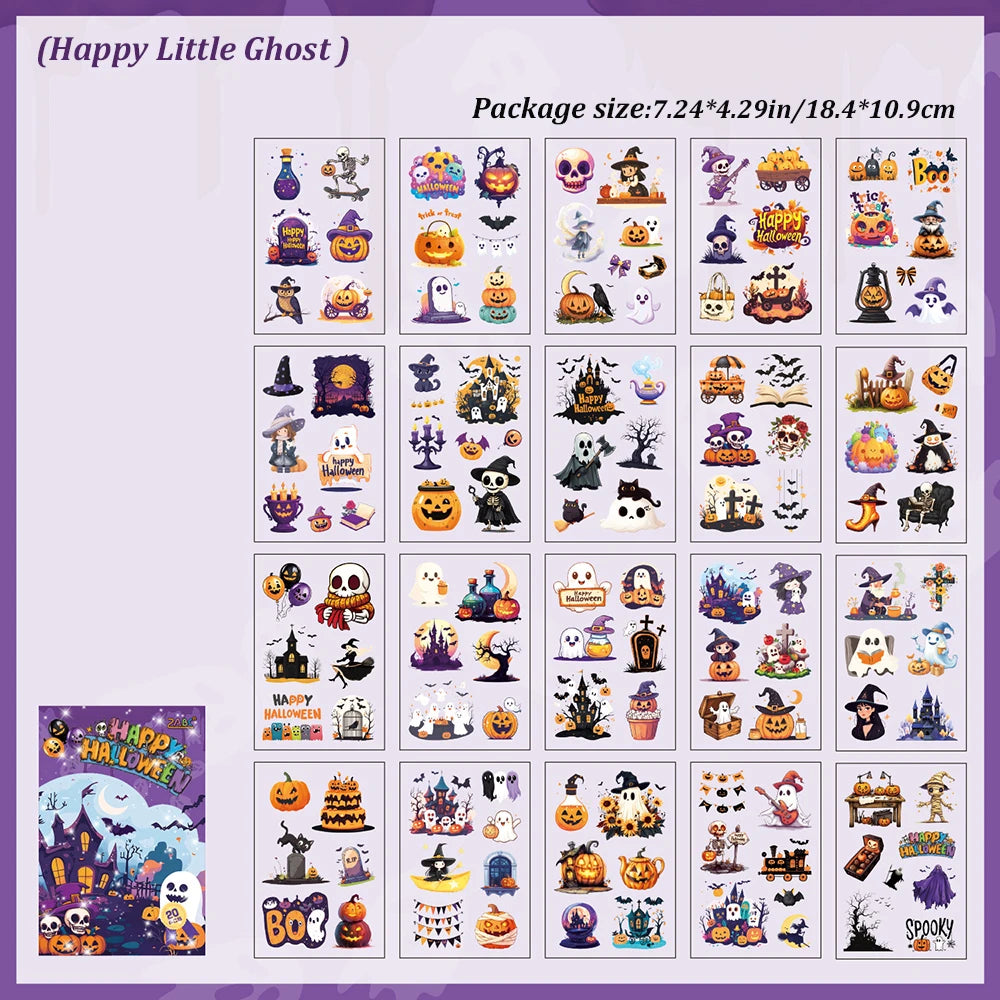 20 Sheets Halloween Castle Creative Stickers Handheld Sticker Book