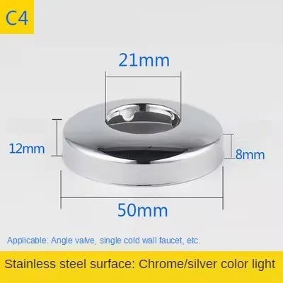 2PCS Stainless Steel Faucet Decorative Cover 1/2" & 3/4" Pipe
