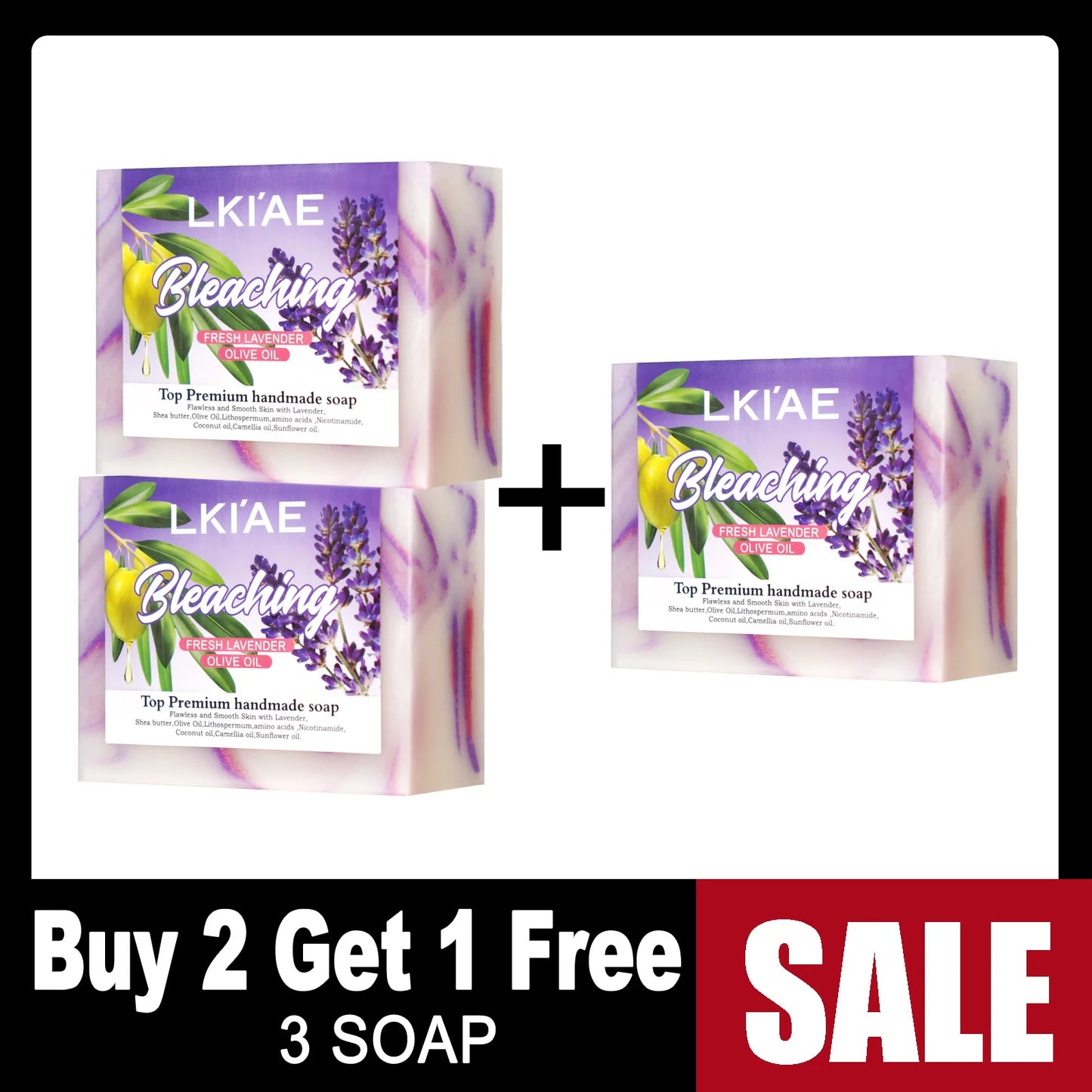 AILKE Lavender Brightening Soap Bar | Niacinamide & Glutathione 150g