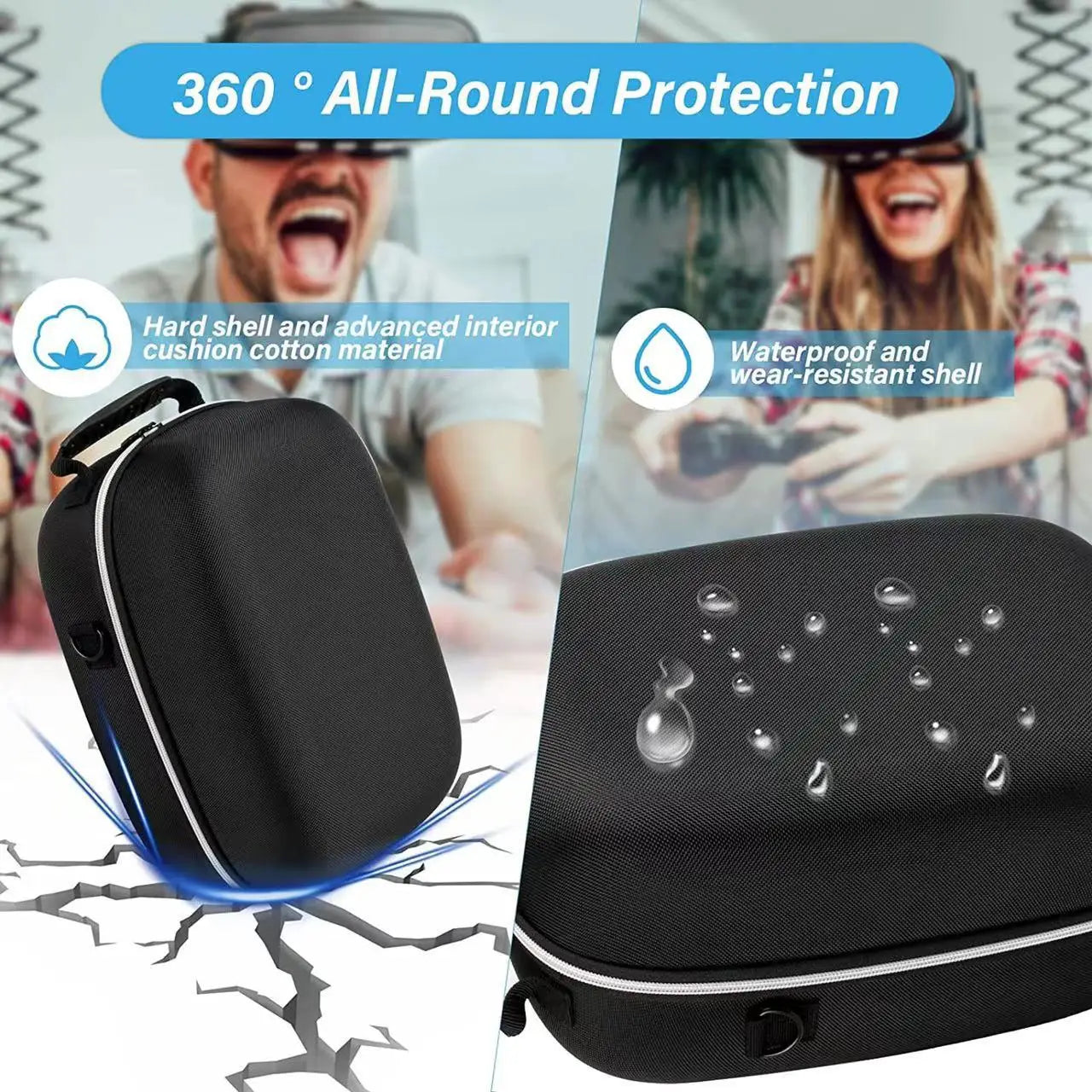 For PSVR2 Glasses Storage Bag Shoulder Large Capacity Hard Bag For PS5 VR2 Portable Multifunctional EVA Hard Case Storage Bag Peaceful Pleasures Health and Wellness
