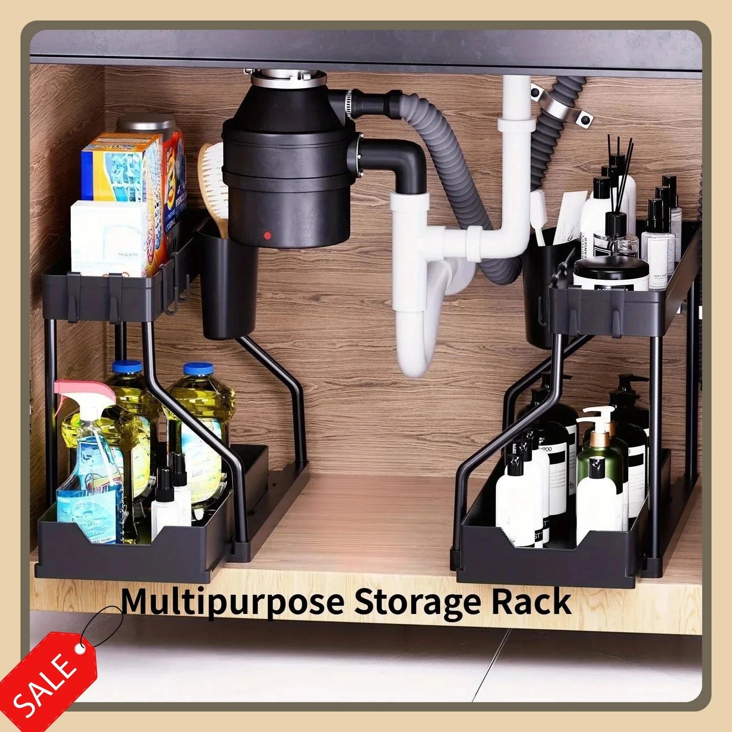 Multi-Layer Pull-Out Storage Rack | Kitchen & Bathroom