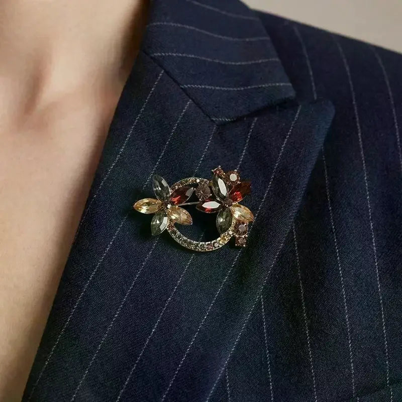 Rhinestone Crystal Brooch Pin – Vintage Women's Jewelry Gift Rhinestone Brooch Pin Peaceful Pleasures Health and Wellness