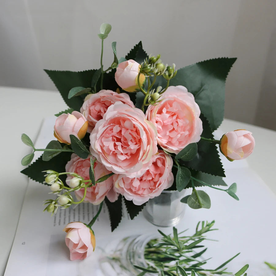 Silk Peony Artificial Flower Bouquet | Wedding & Home Décor