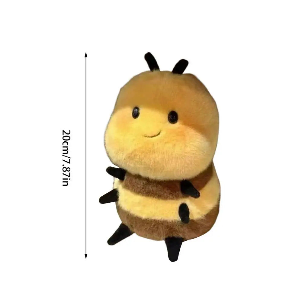 20CM 1PC Chubby Smiling Bee Plush Doll Realistic Collectible Figure Children Bedroom Nursery Sofa Car Baby Shower Birthday Gift Peaceful Pleasures Health and Wellness A 20cm