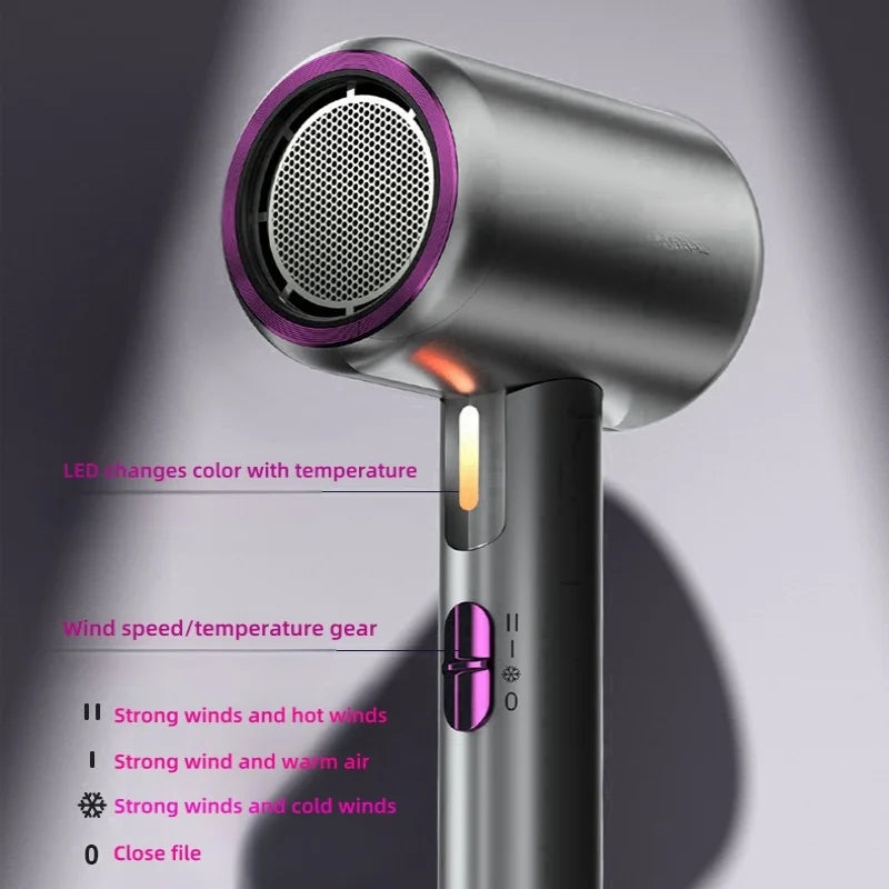 New Product 220v Folding Hair Dryer 2300w High-Power Blue Light Negative Ion Low-Noise Quick Drying Hair Dryer Source Factory Peaceful Pleasures Health and Wellness