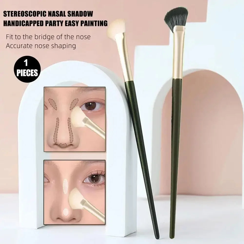Flat Angled Half Fan-shape Nose Shadow Brushes Professional Soft Eyeshadow Nose Contouring Makeup Brushes Beauty Cosmetics Tools Peaceful Pleasures Health and Wellness