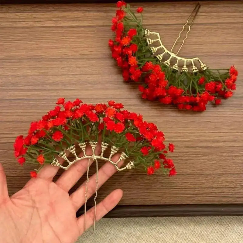 Baby's Breath Flower Hair Clip – Elegant Bridal Hairpin