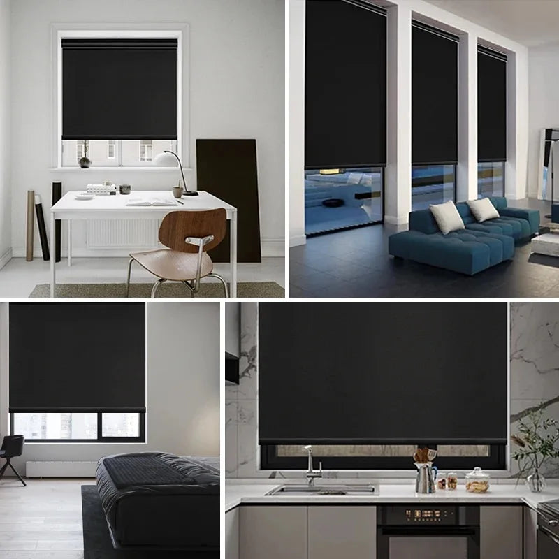 Motorized Roller Blinds for Living Room, Full Shade Screen, UV Protection, Privacy, Wi-Fi, Tuya, Electric Control, for USA. Peaceful Pleasures Health and Wellness