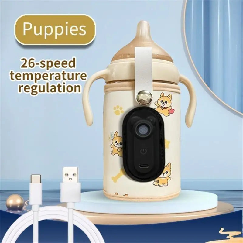 USB Portable Baby Bottle Warmer | 21 Temps, LCD, Travel-Ready