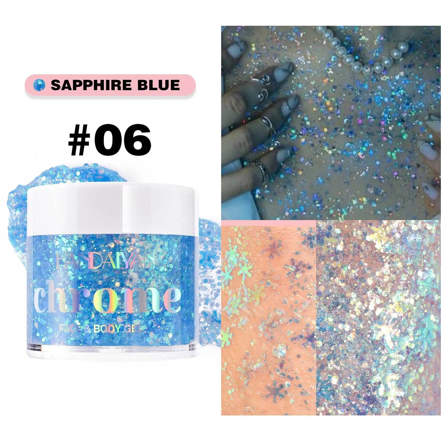 Face & Body Glitter Gel – Festival, Concert & Carnival Makeup