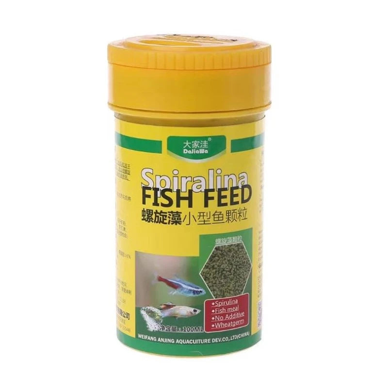 100ml Tropical Fish Spirulina Food Granule Fish Nutrition Food For Aquarium Fish Tank Color Enhanced Feeding Feeder Supplies Peaceful Pleasures Health and Wellness Spirulina S
