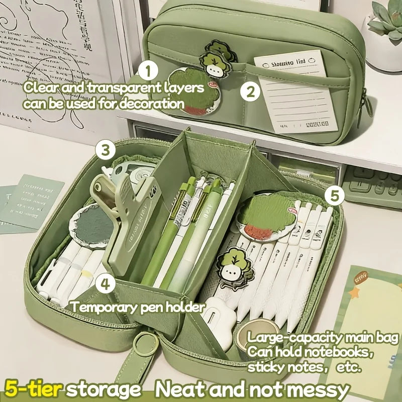 Volcano Pencil Case | Multi-Layer Stationery Organizer