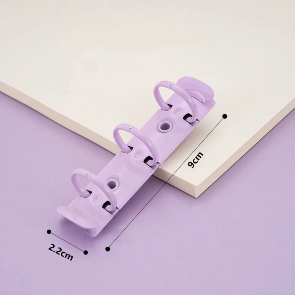 Colorful Detachable Metal Spiral Rings Binder Clip High Quality Diary A8 Paper Binder Clips DIY Album Loose Leaf Ring Office Peaceful Pleasures Health and Wellness Purple-1PC