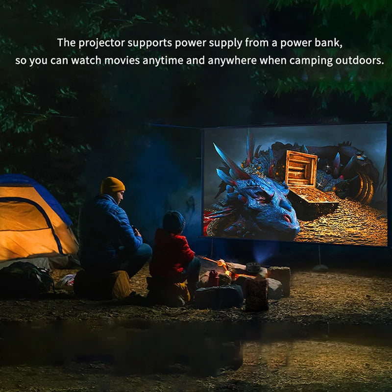 Portable Mini Projector 1920*1080P HD Projector Home Cinema Outdoor Camping Projection For IPhone Xiaomi IPad Android Peaceful Pleasures Health and Wellness