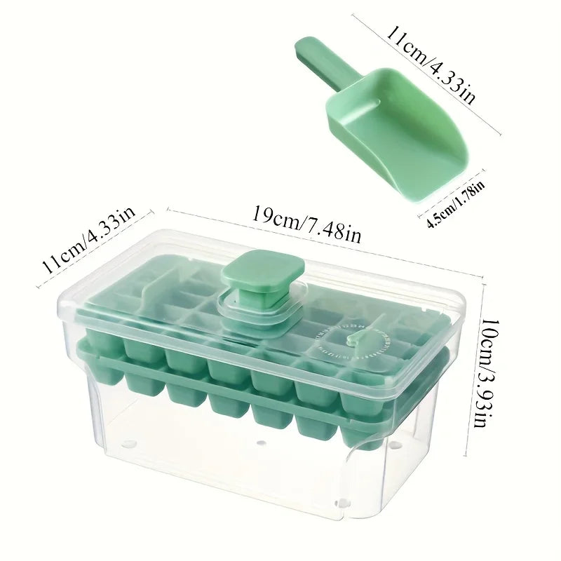 Ice Cube Trays with Lid & Bin – 68 Cubes, Easy Press Release Ice Cube Tray Set Peaceful Pleasures Health and Wellness