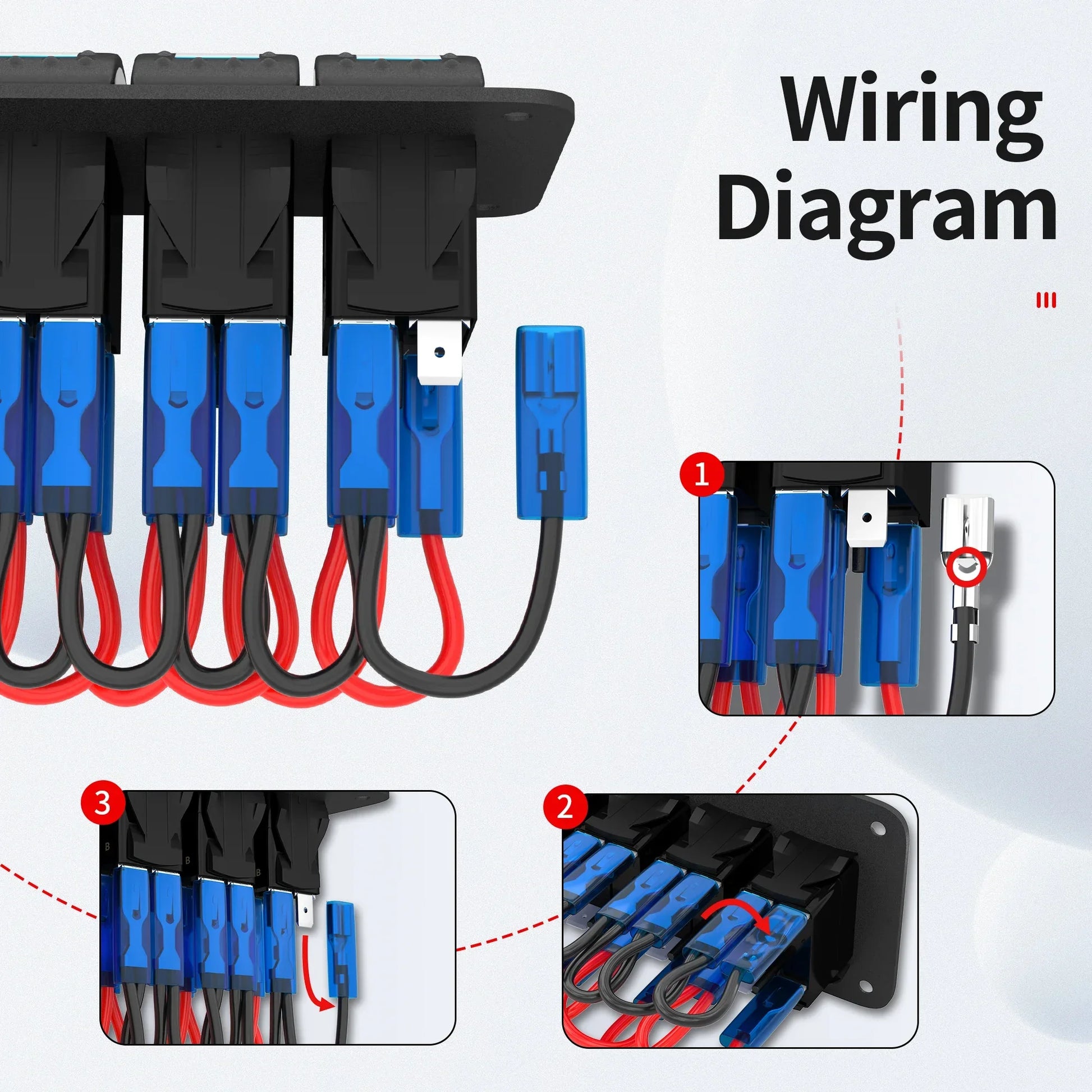 7 Gang Waterproof Rocker Switch Panel – USB Charger & Voltmeter Peaceful Pleasures Health and Wellness