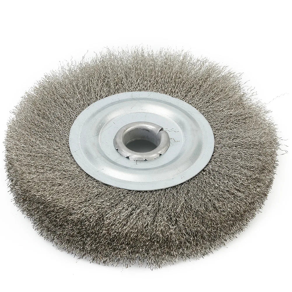 Crimped Stainless Steel Wire Wheel Brush Bench Grinder Abrasive Hole