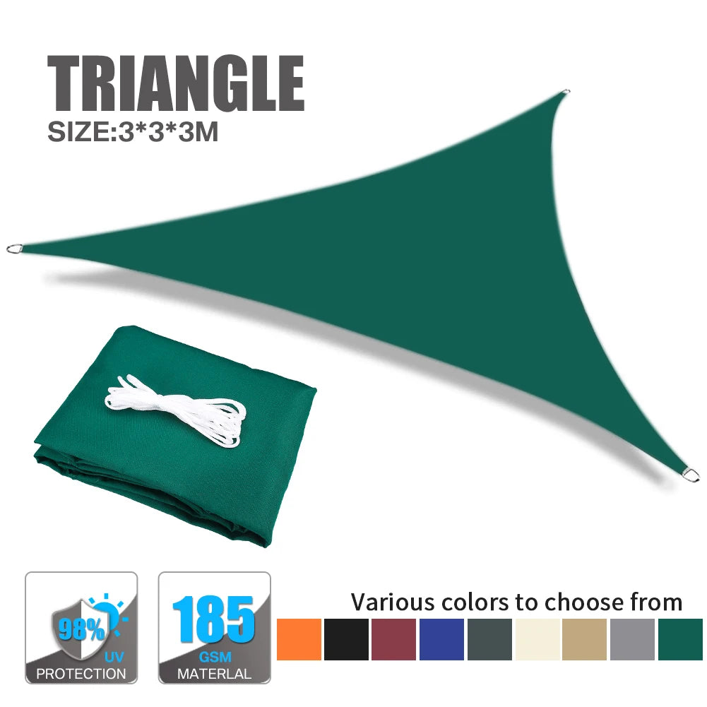 Triangle Sun Shade Sail 280 GSM 95% UV Block – Patio & Garden