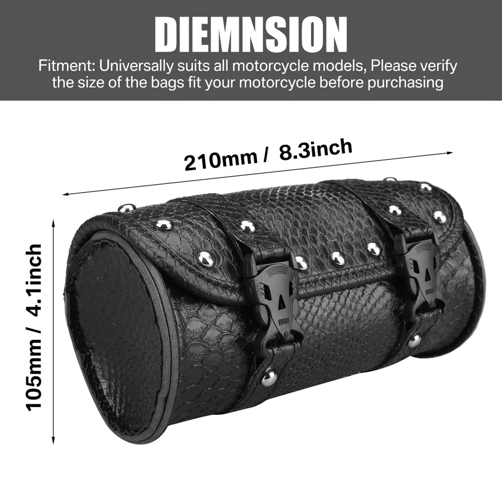6 Style Motorcycle Tool Bag Waterproof PU Leather Universal Saddlebag Front Fork Handlebar Bags Luggage Storage Pouch For Harley Peaceful Pleasures Health and Wellness Snake M