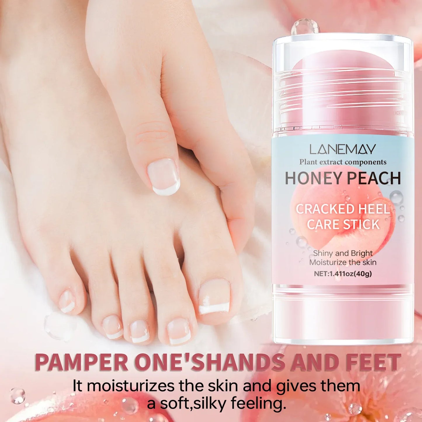 Lanemay Peach Foot Moisturizing Stick – Nourishing Heel Balm 40g