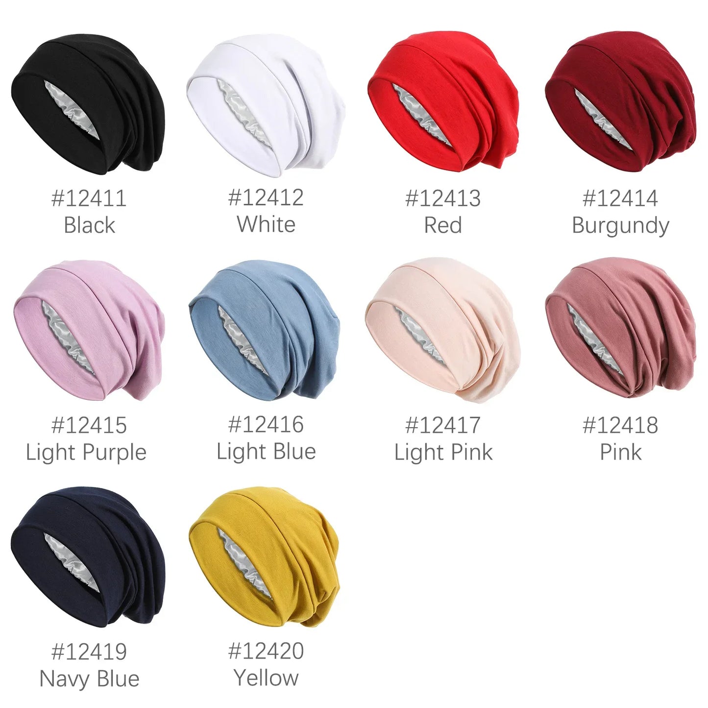 Women's Satin Turban Cap | Hijab Beanie Bonnet Head Wrap Satin Turban Cap Peaceful Pleasures Health and Wellness