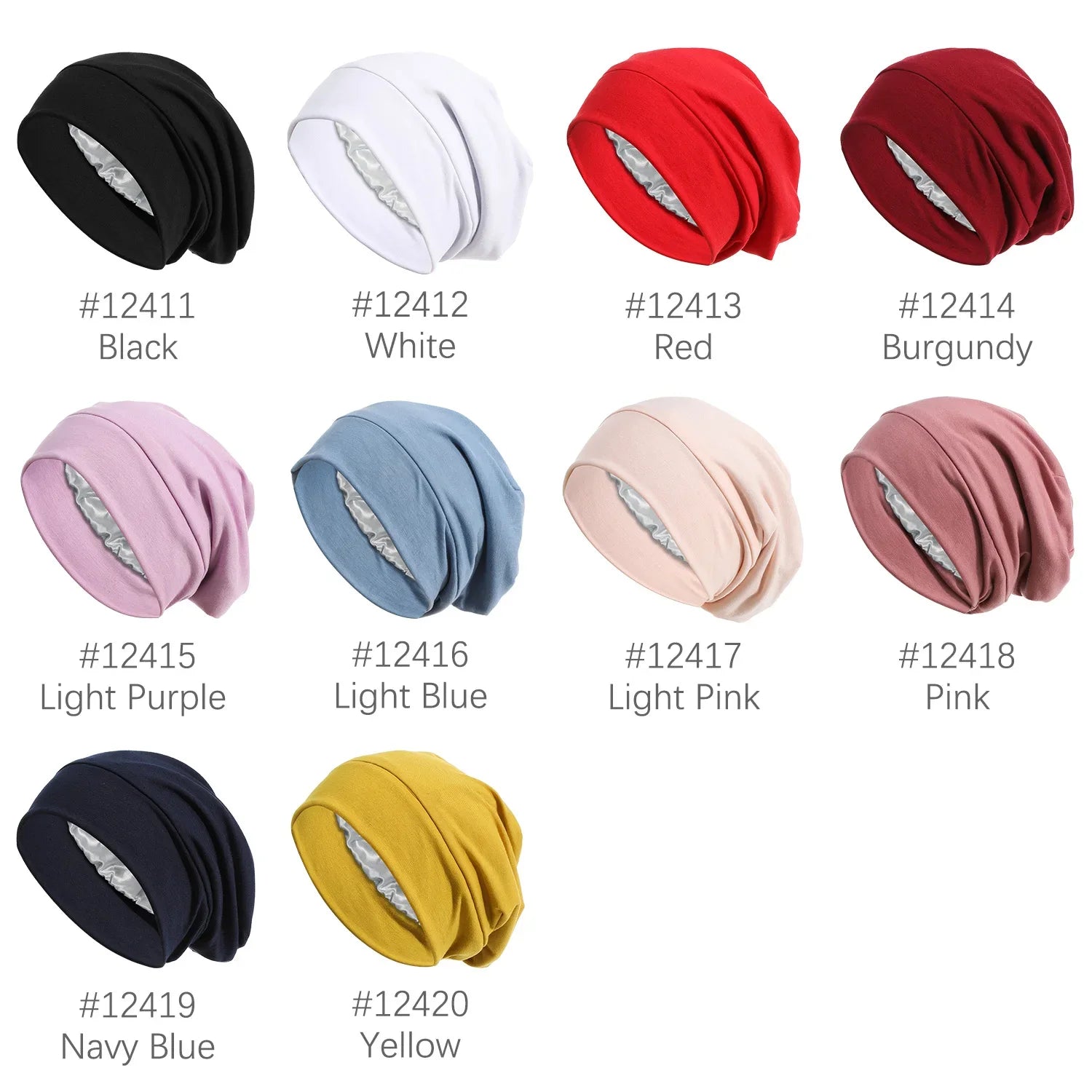 Women's Satin Turban Cap | Hijab Beanie Bonnet Head Wrap Satin Turban Cap Peaceful Pleasures Health and Wellness