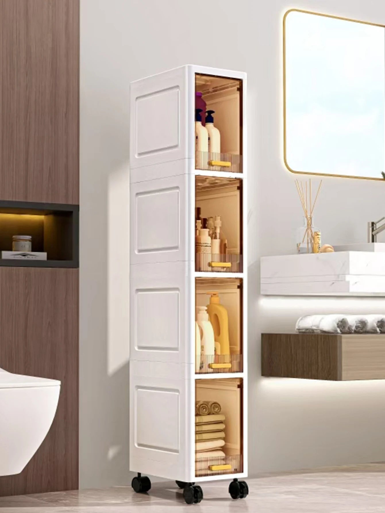 Ultra-Thin Gap Storage Cabinet for Kitchen & Bathroom Peaceful Pleasures Health and Wellness